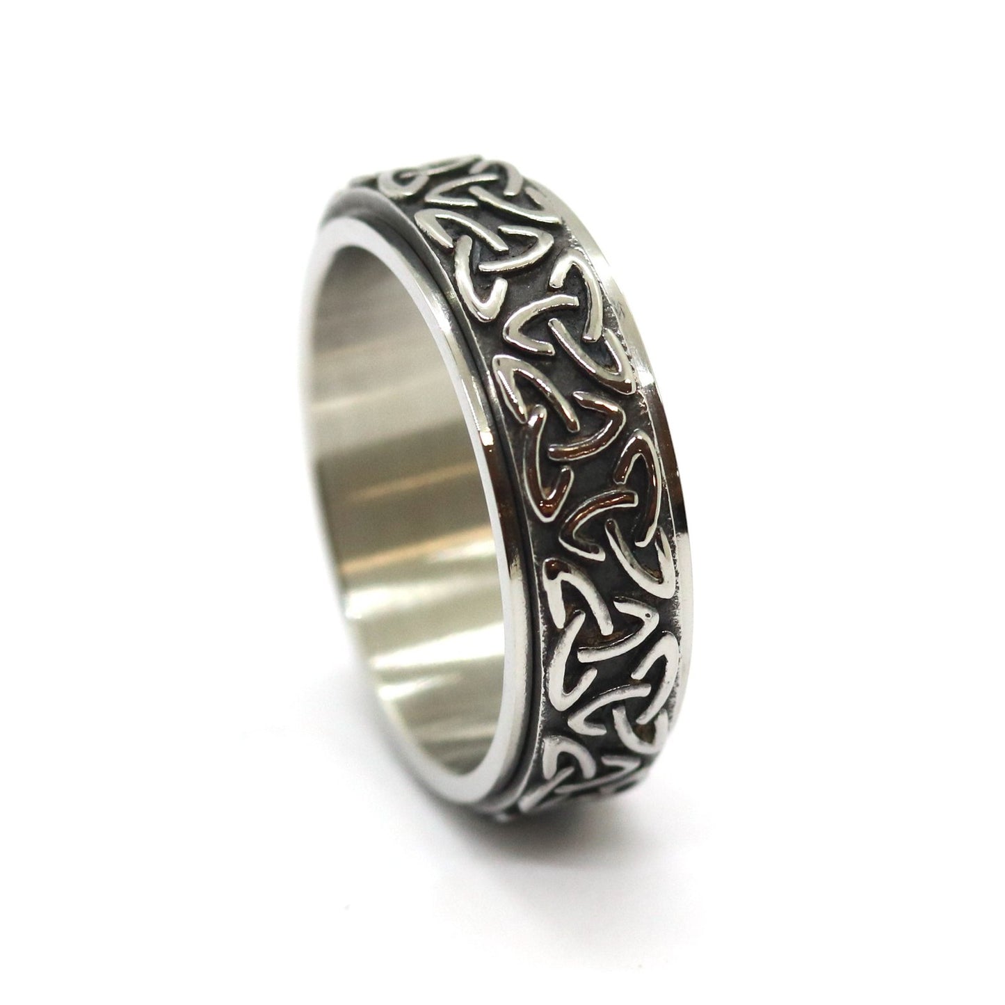 Men's silver steel ring Odin