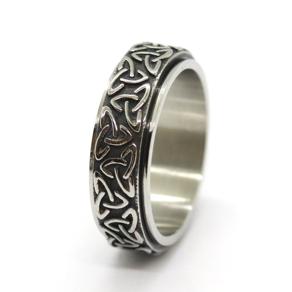 Men's silver steel ring Odin