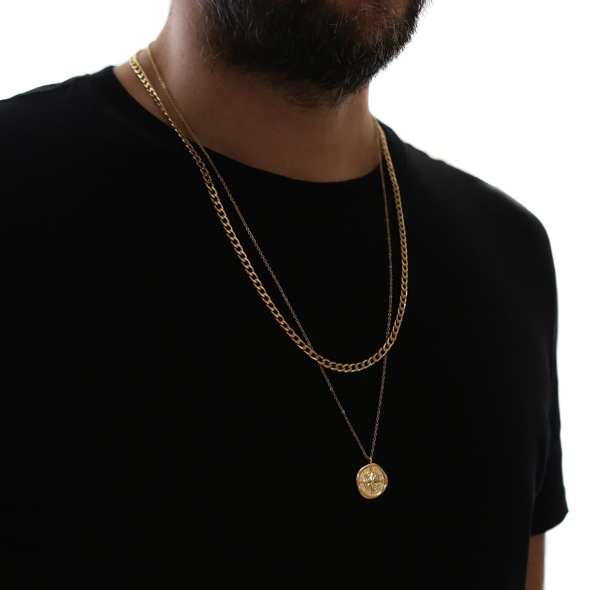 Compass Double Chain (Gold)