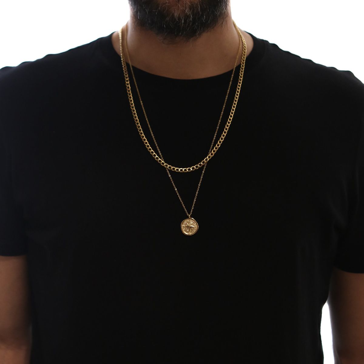Compass Double Chain (Gold)