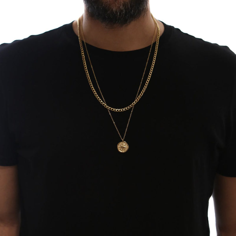 Compass Double Chain (Gold)
