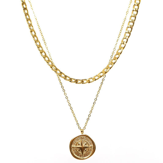 Compass Double Chain (Gold)