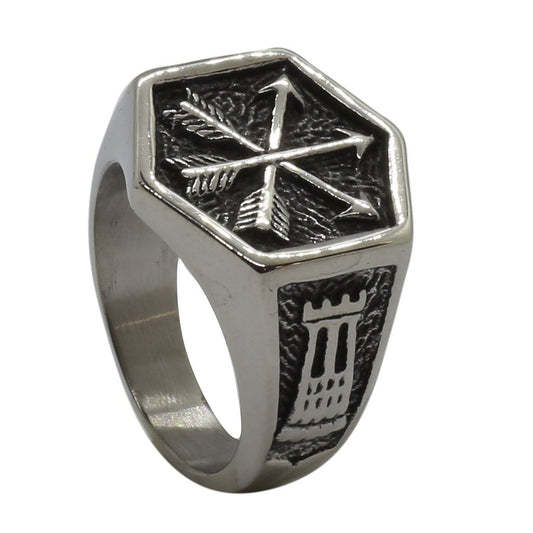 Ανδρικό ατσάλινο δαχτυλίδι Arrow