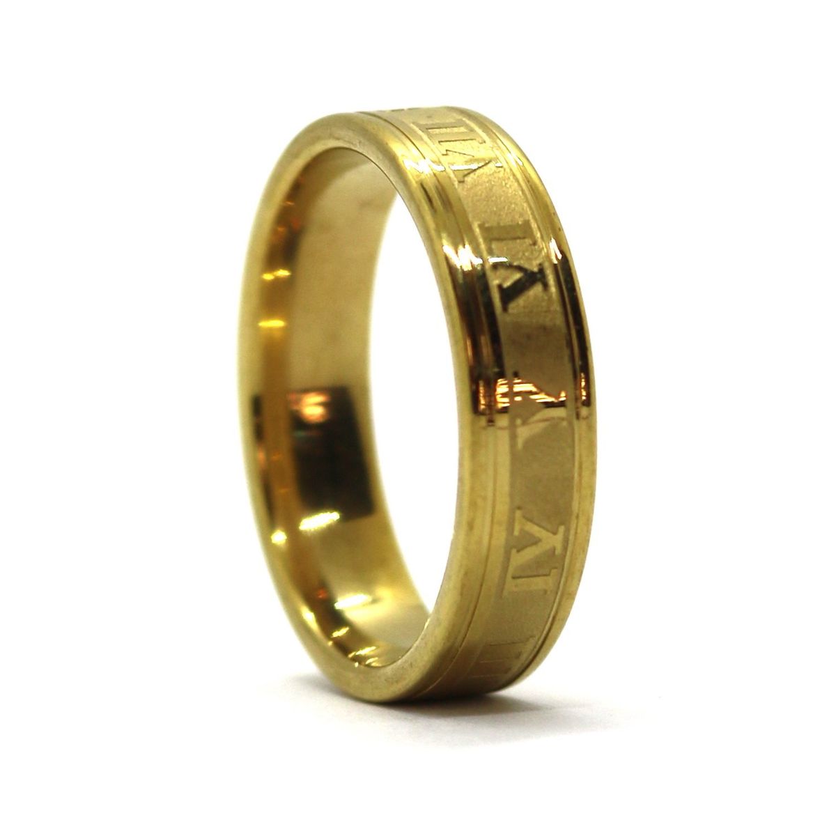 Men's gold steel ring Hora