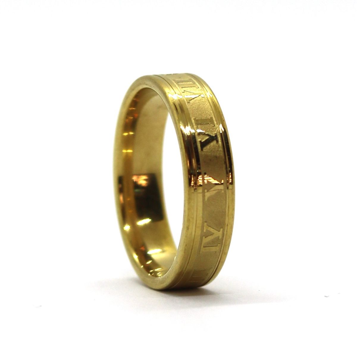 Men's gold steel ring Hora