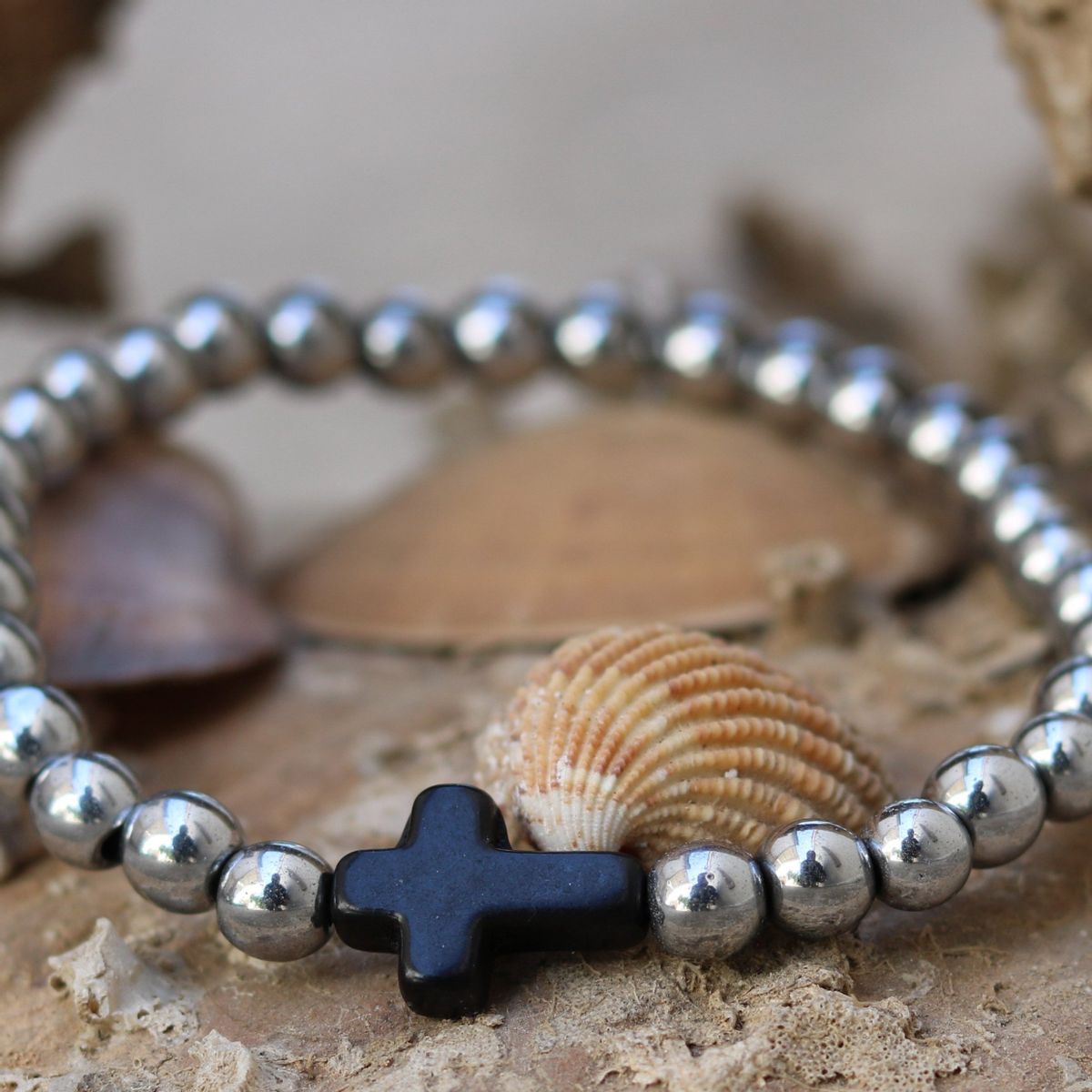 Cross Hematite (Silver-Black)