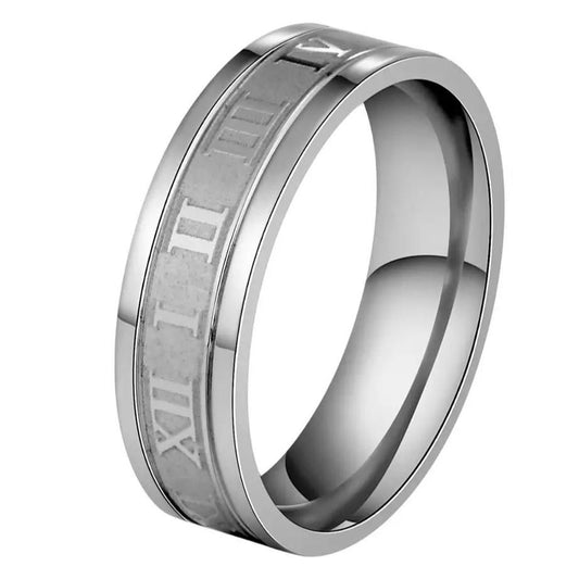 Ανδρικό ασημί ατσάλινο δαχτυλίδι Hora