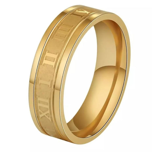 Ανδρικό χρυσό ατσάλινο δαχτυλίδι Hora