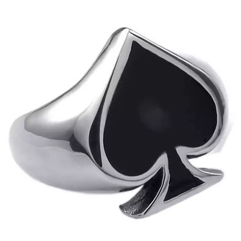 Men's steel Spade ring