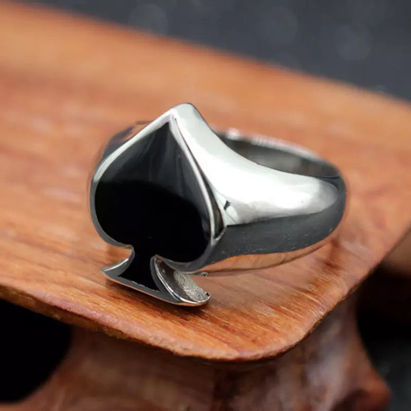 Men's steel Spade ring