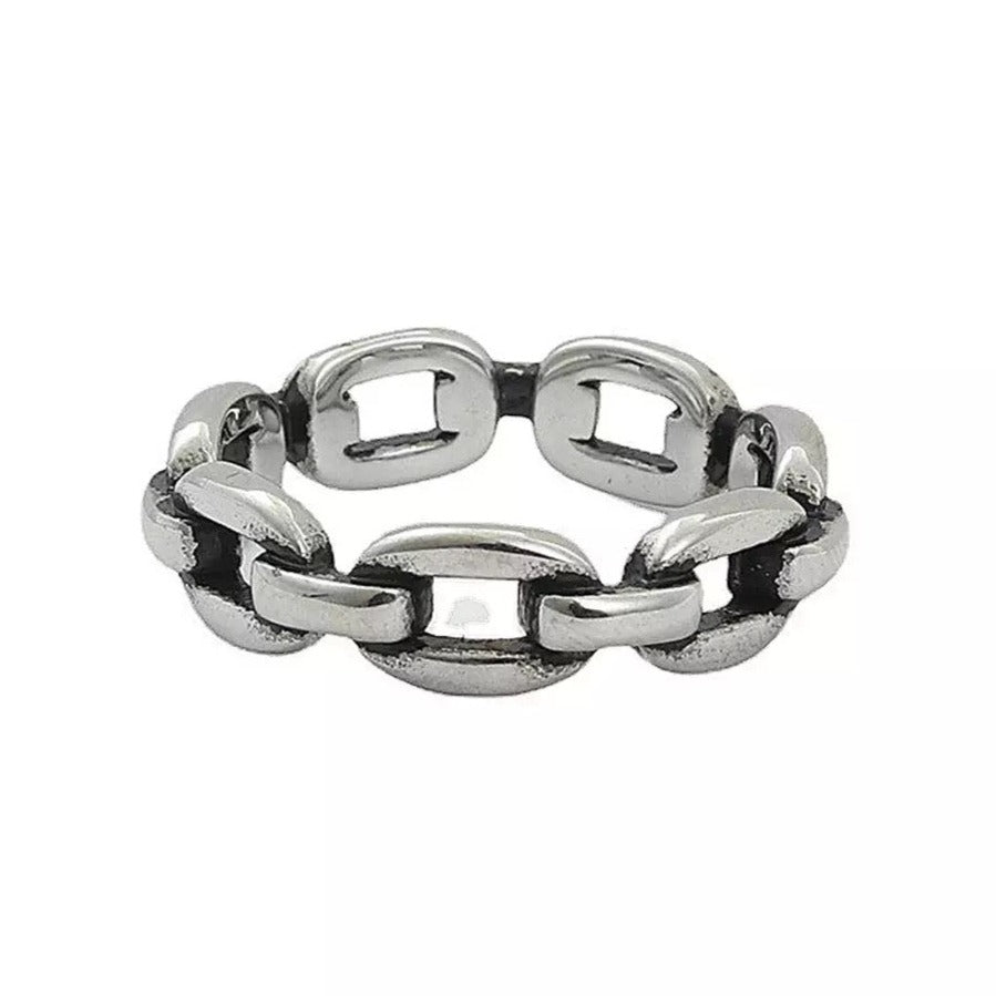 Men's silver steel ring Bond