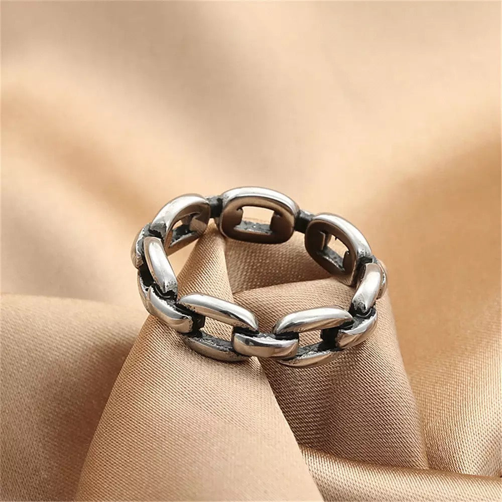 Men's silver steel ring Bond