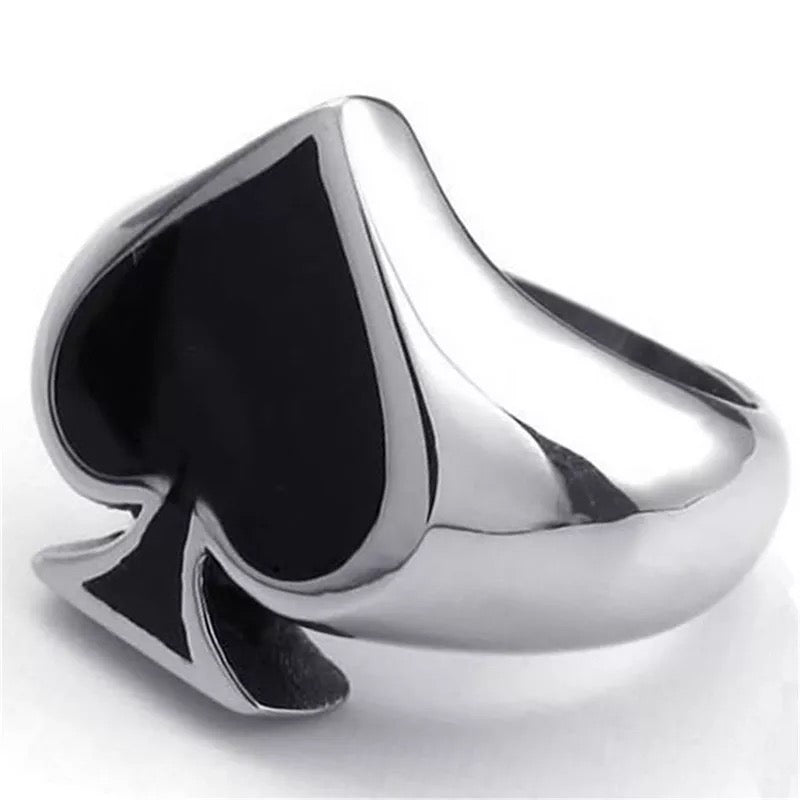 Men's steel Spade ring