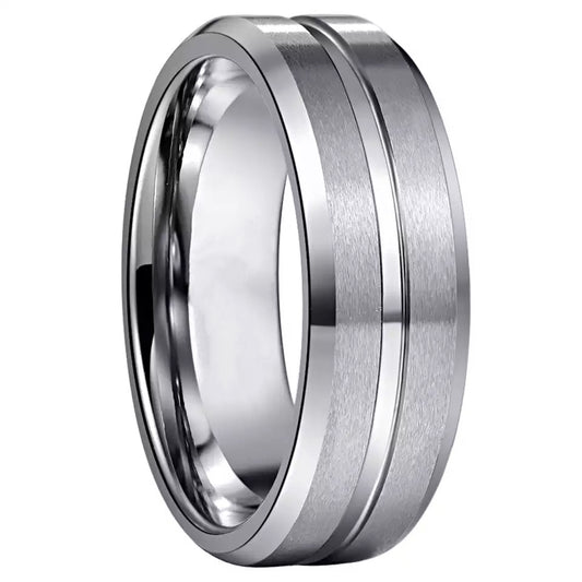 Ανδρικό ασημί ατσάλινο δαχτυλίδι Strip