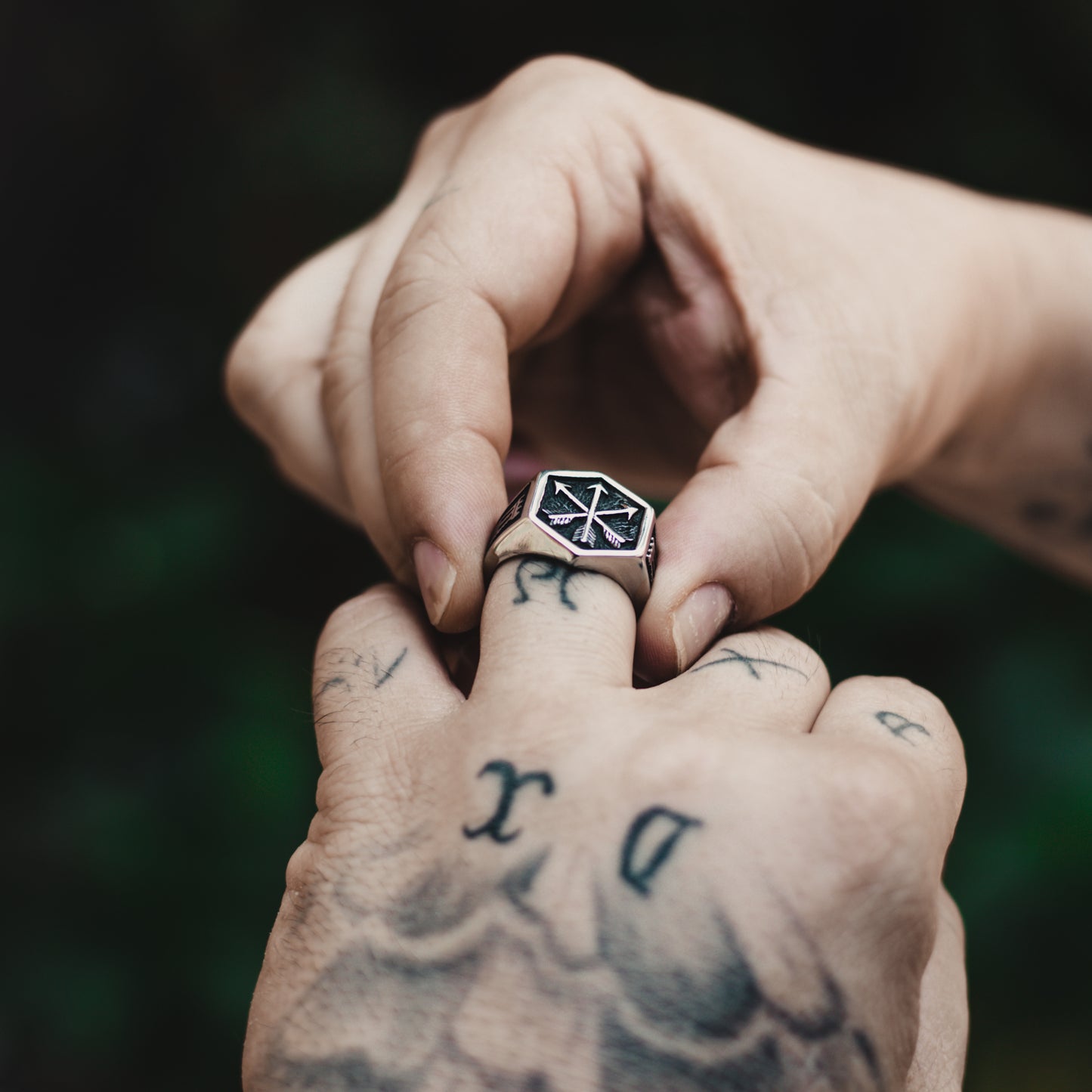 Men's steel ring Arrow