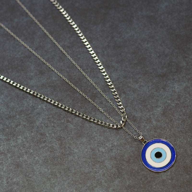 Eye Double Chain (Silver-Blue)