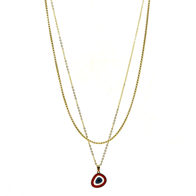 Eye Double Chain (Gold-Red)
