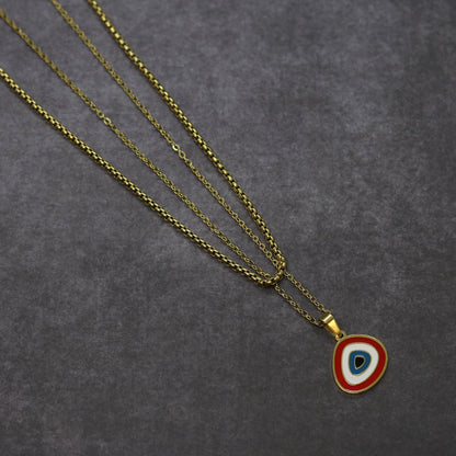 Eye Double Chain (Gold-Red)
