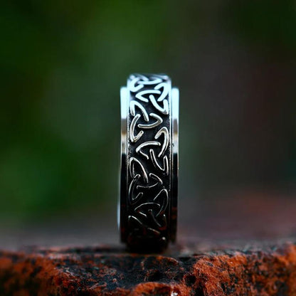 Men's silver steel ring Odin
