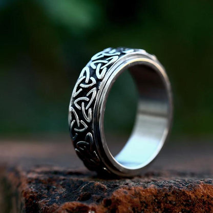 Men's silver steel ring Odin