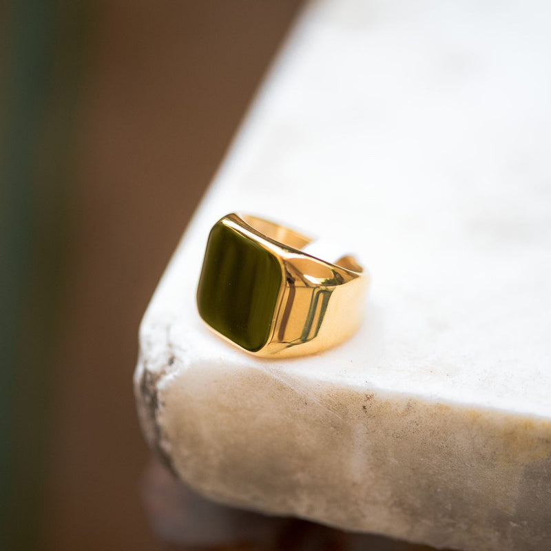 Ανδρικό χρυσό ατσάλινο δαχτυλίδι Gold