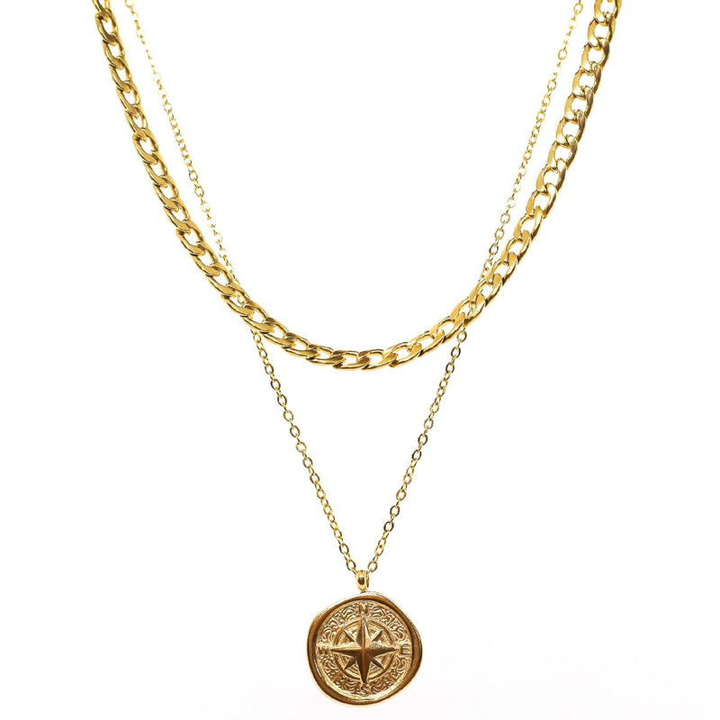 Compass Double Chain (Gold)