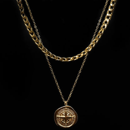 Compass Double Chain (Gold)