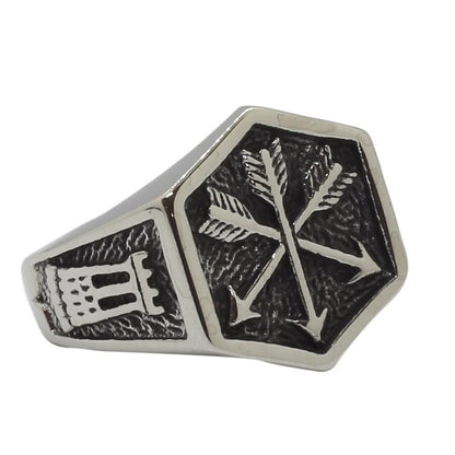 Men's steel ring Arrow