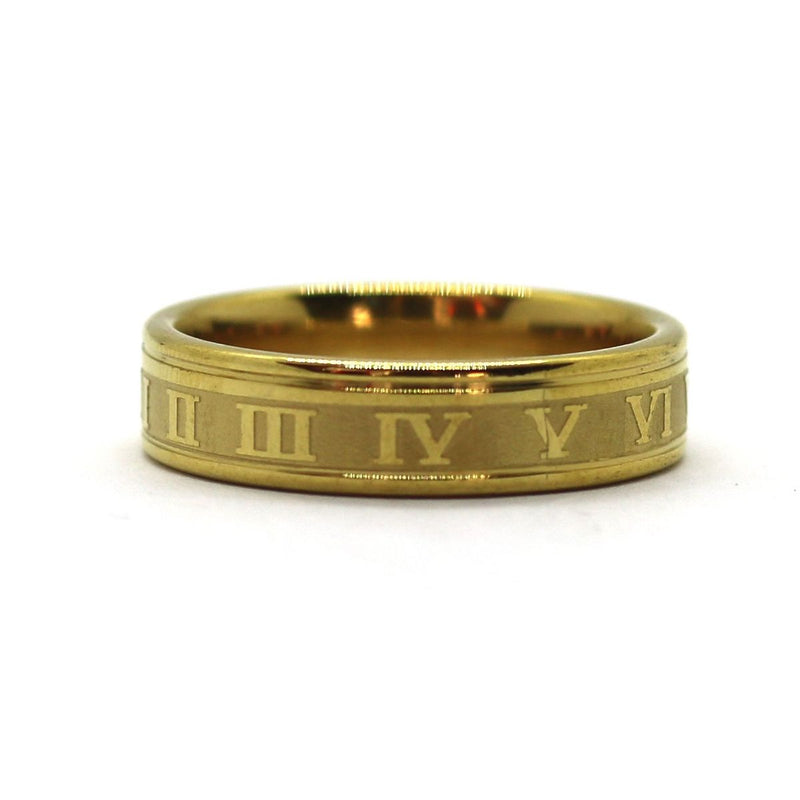Ανδρικό χρυσό ατσάλινο δαχτυλίδι Hora