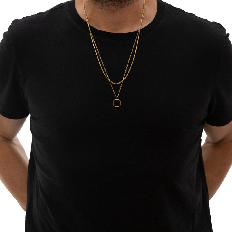 Square Double Chain (Gold-Black)