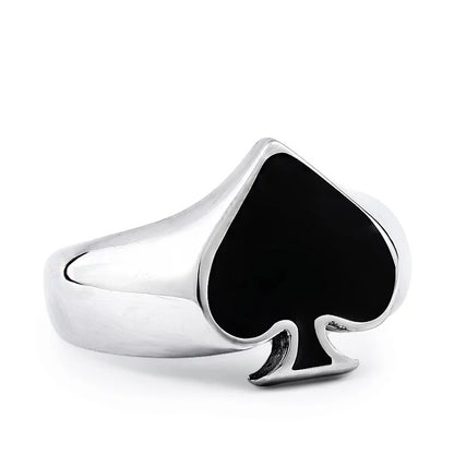 Men's steel Spade ring