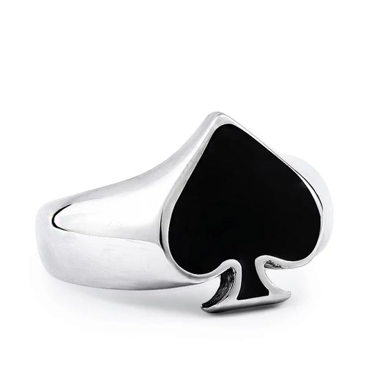 Ανδρικό ατσάλινο δαχτυλίδι Spade