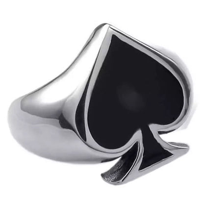 Men's steel Spade ring