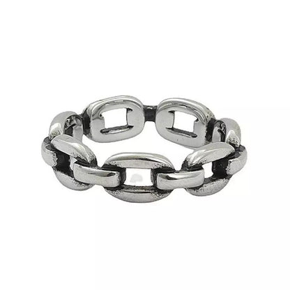 Men's silver steel ring Bond