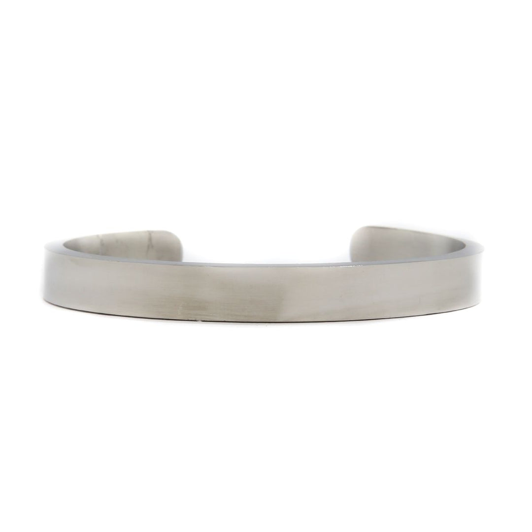 Solid Cuff 8mm ασημί ανδρικό ατσάλινο cuff βραχιόλι από ανοξείδωτο ατσάλι 316L