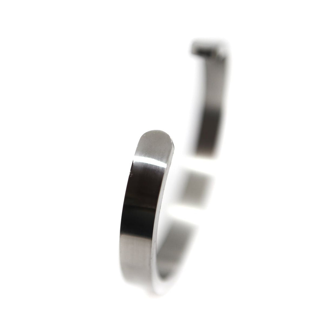 Solid Cuff 8mm ασημί ανδρικό ατσάλινο cuff βραχιόλι από ανοξείδωτο ατσάλι 316L